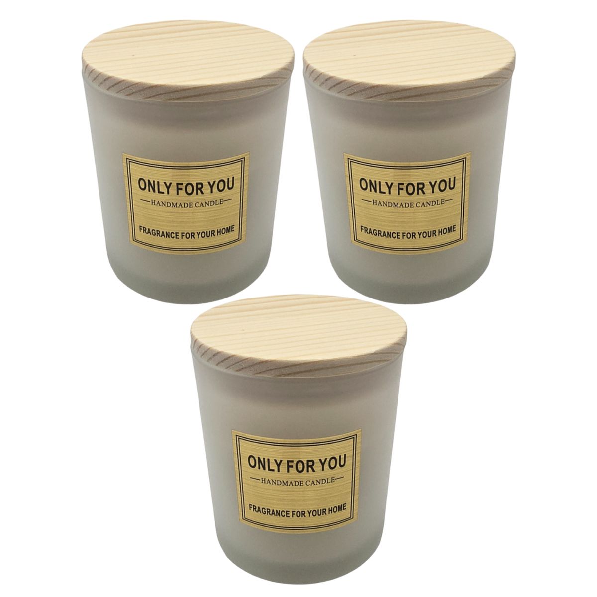 GENERICO - Set 3 Vela Aromatica Elegante Fragancia Duradera Vaso Blanco.