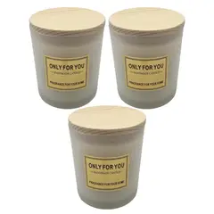 GENERICO - Set 3 Vela Aromatica Elegante Fragancia Duradera Vaso Blanco.