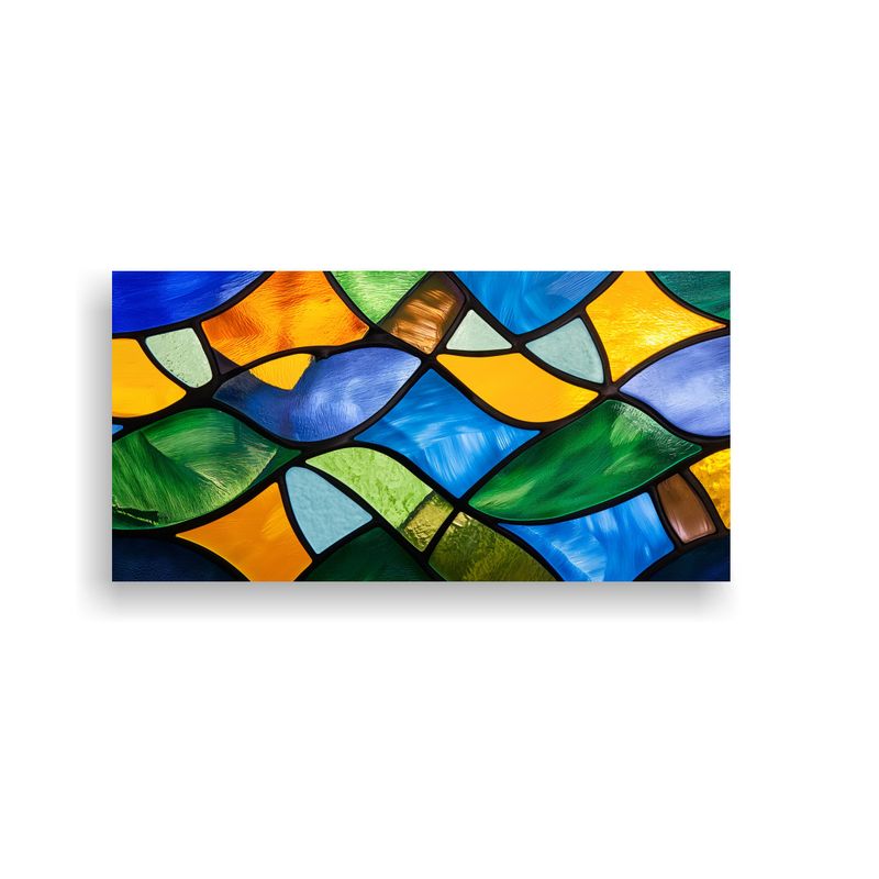 GENERICO - Pintura Vitral A Todo Color Con Letras VI Azul Ver 160x80cm