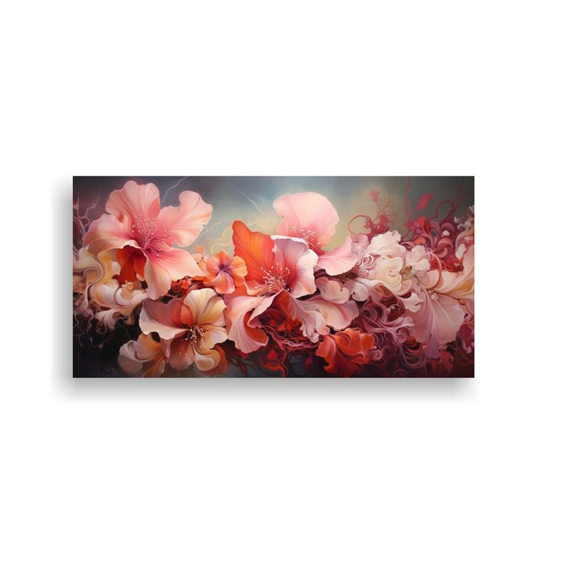 GENERICO - Cuadro Tela Estilo Galería Flores Abstractas Mod 160x80cm