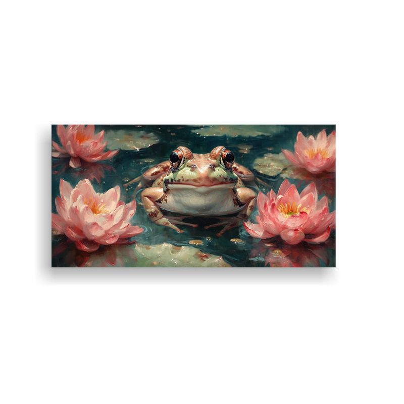 GENERICO - Pintura Decorativa Rana En Estanque De Flores De  160x80cm