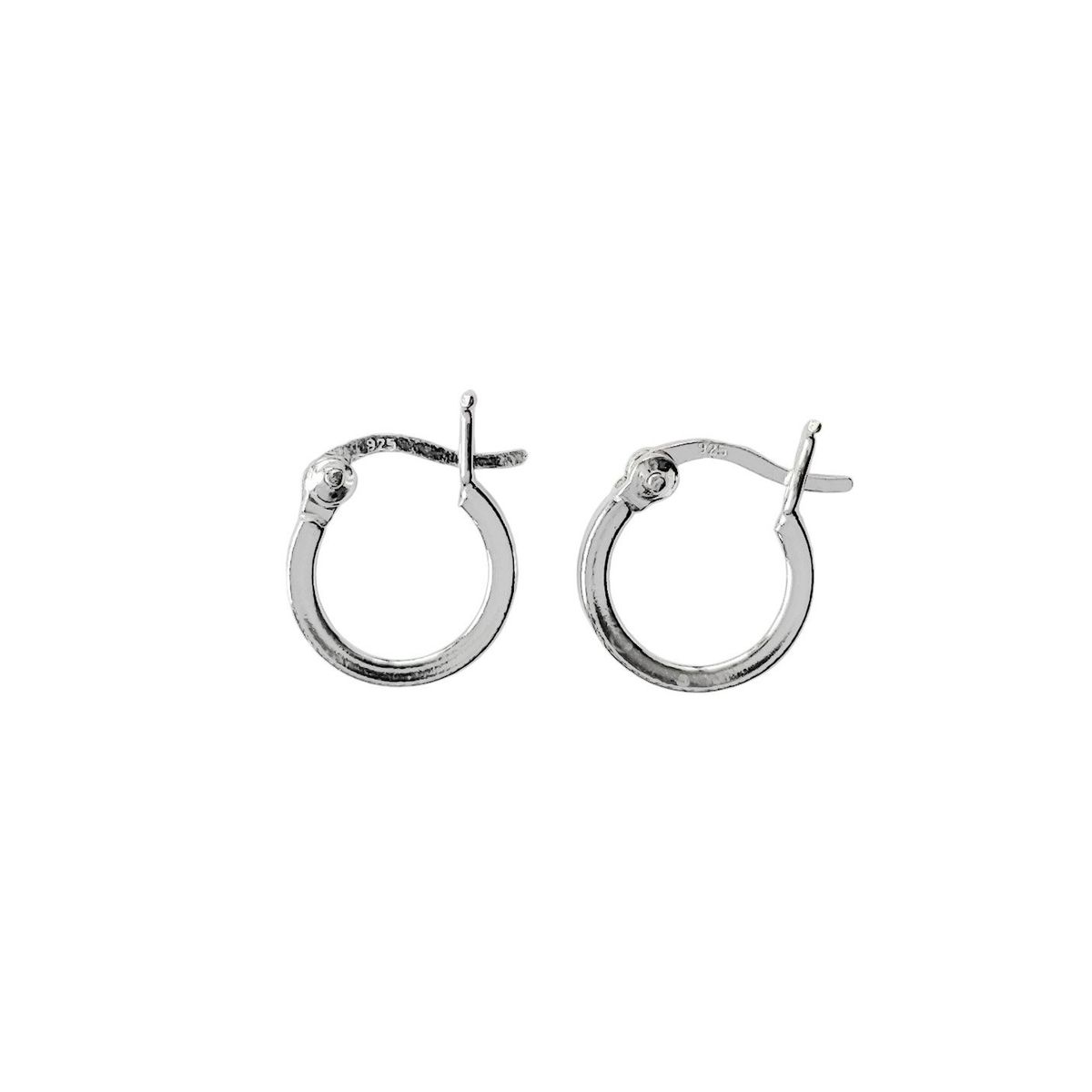 COGGIOLA - Aros Argollas Tubo Cuadrado Plata Fina 925