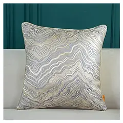 GENERICO - 2 Fundas para Cojín Satinada Diseño Dorado 45x45 cms