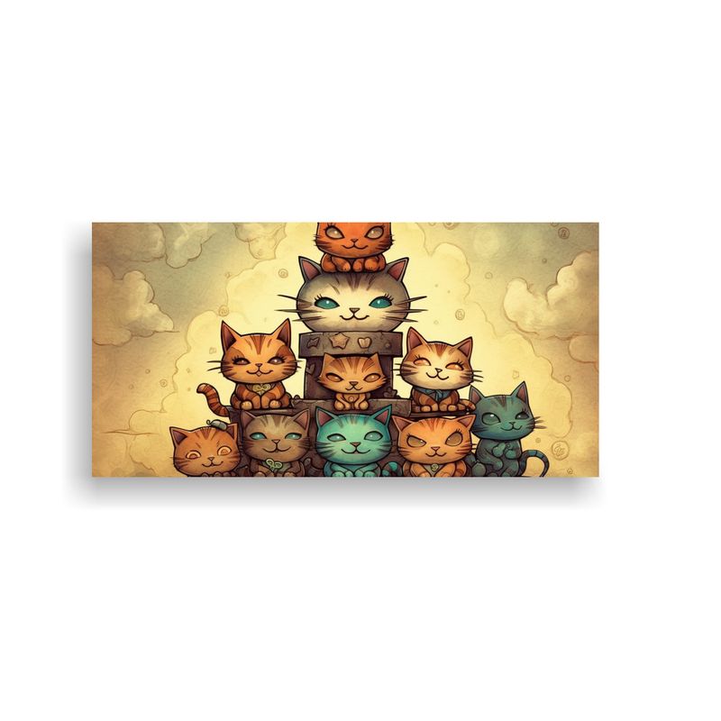 GENERICO - Cuadros Decorativos De Gatos En Un Montón Mirand 160x80cm