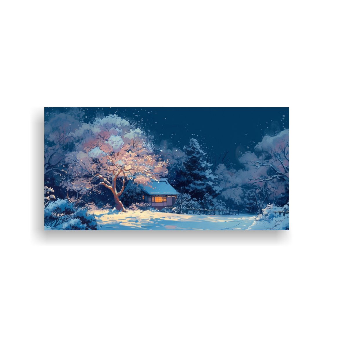 GENERICO - Cuadro De Invierno Encantador En El Estudio Horizo 160x80cm.