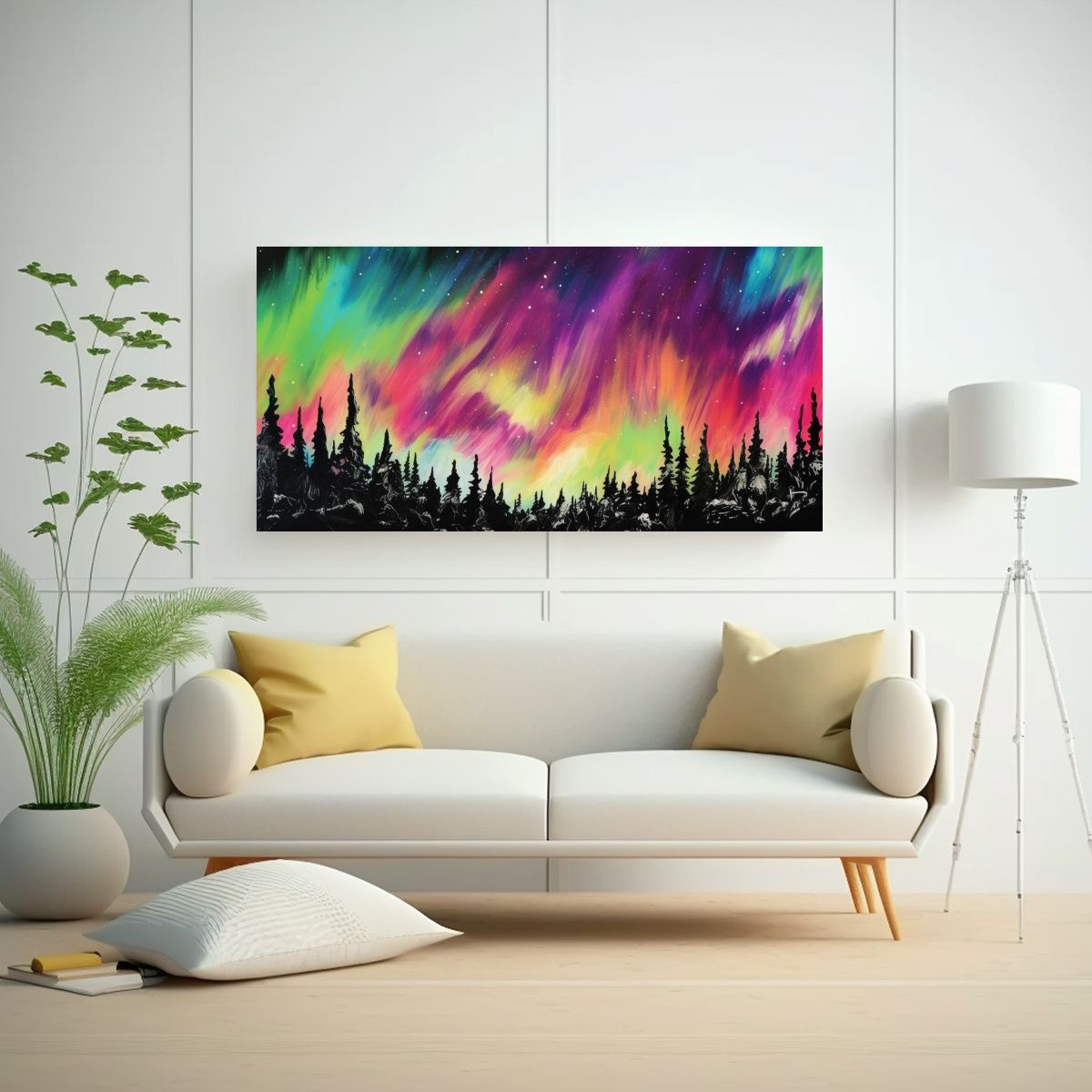 GENERICO - Pinturas De Pared Estilo Andy Warhol Aurora Boreal 160x80cm.