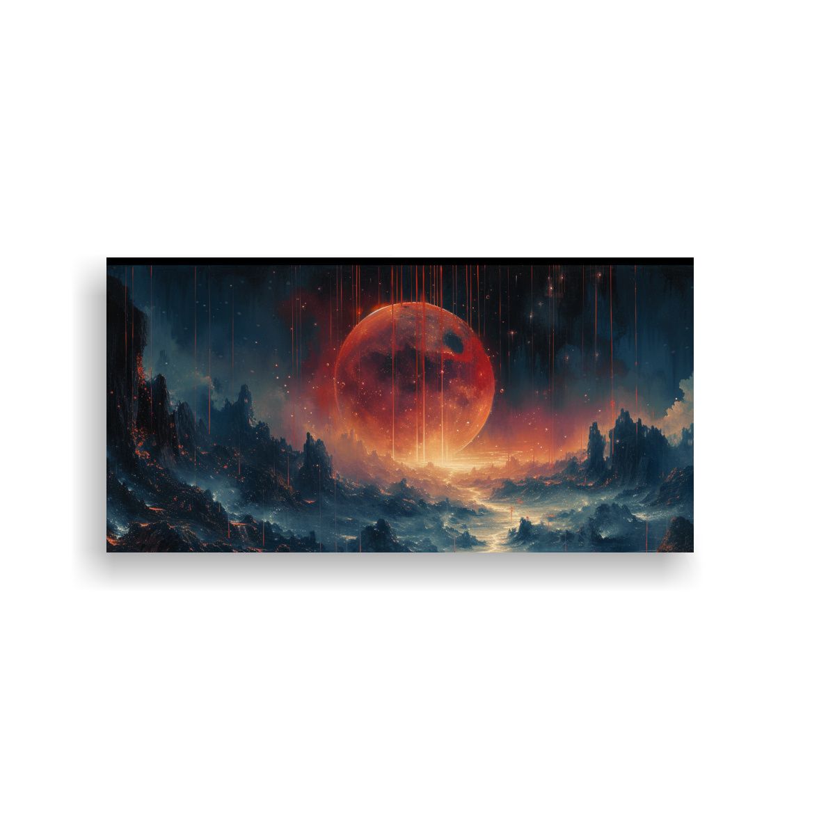 GENERICO - Cuadro Decorativo Estilo Galería Cielo Negro Fun 160x80cm