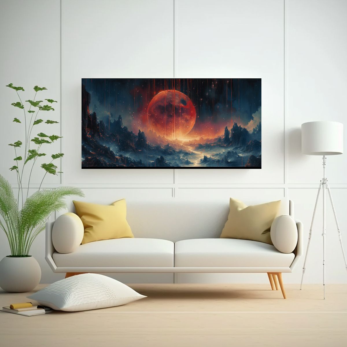 GENERICO - Cuadro Decorativo Estilo Galería Cielo Negro Fun 160x80cm