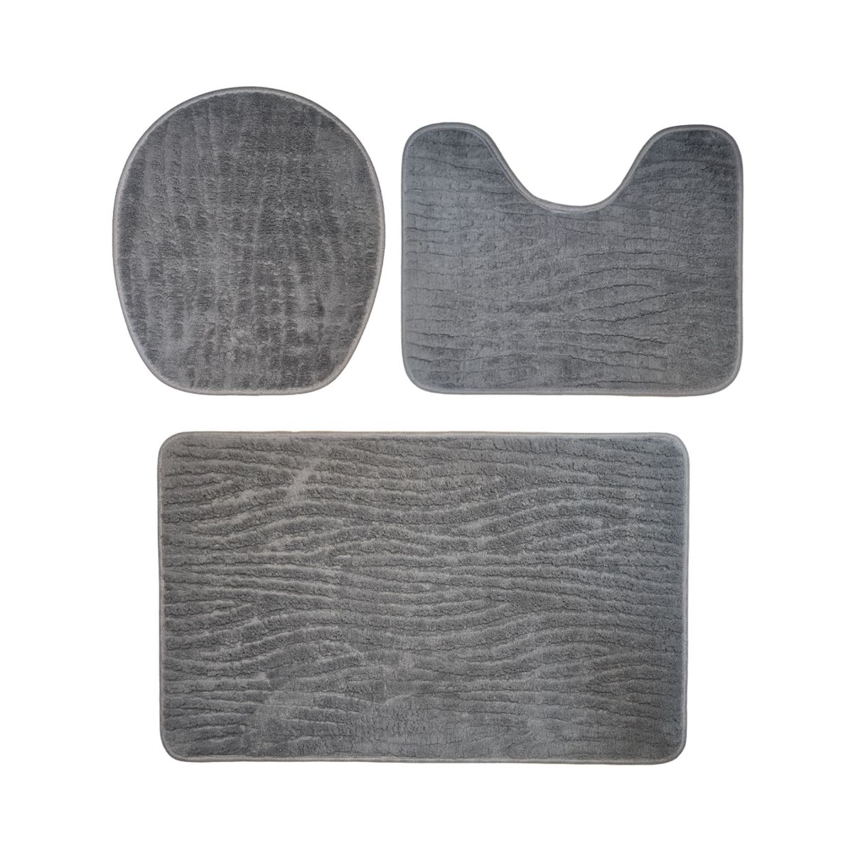 GENERICO - Conjunto De 3 Alfombra De Baño Suaves Absorventes Microfibra - Gris