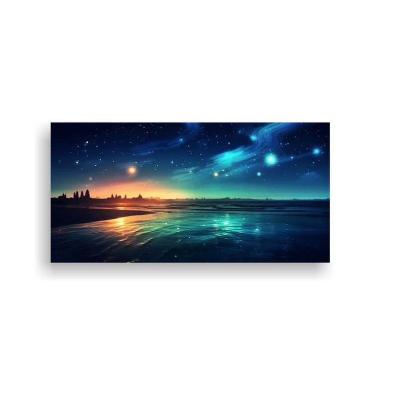 GENERICO - Pinturas De Decoración Mar Nocturno Estrellas Luz 160x80cm