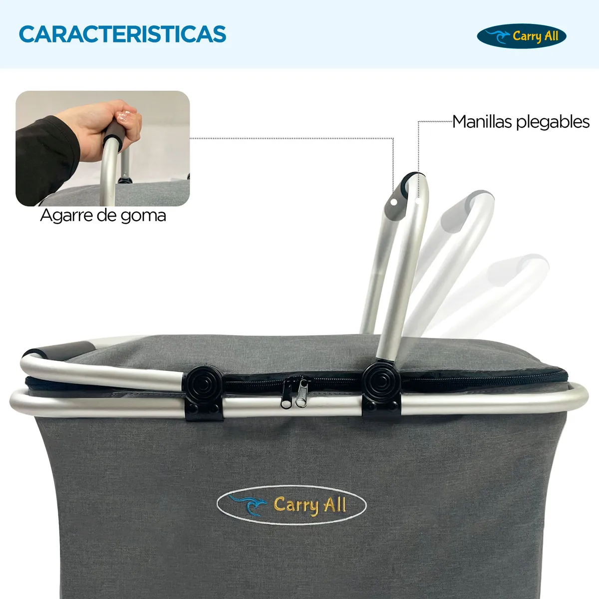 CARRY ALL - Cesta Cooler Picnic 27 Litros Carry All®  Go Out Canasto Térmico Plegable