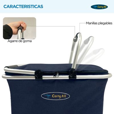 Imagen 2 del producto Cesta Cooler Picnic 27 Litros Carry All® Go Out Canasto Térmico Plegable