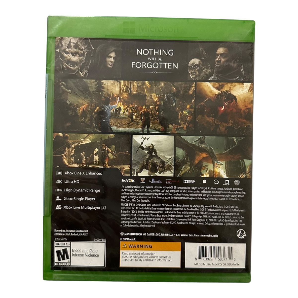UBISOFT - Middle-Earth Shadow of War Xbox One Fisico