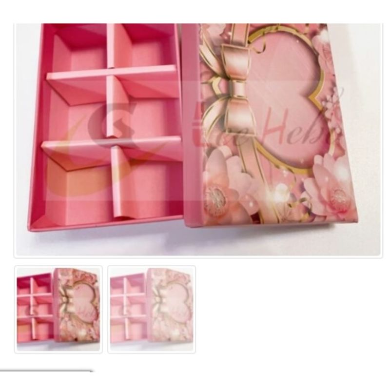 GENERICO - Caja Para Chocolate 6 Divisiones Rosa Diseños