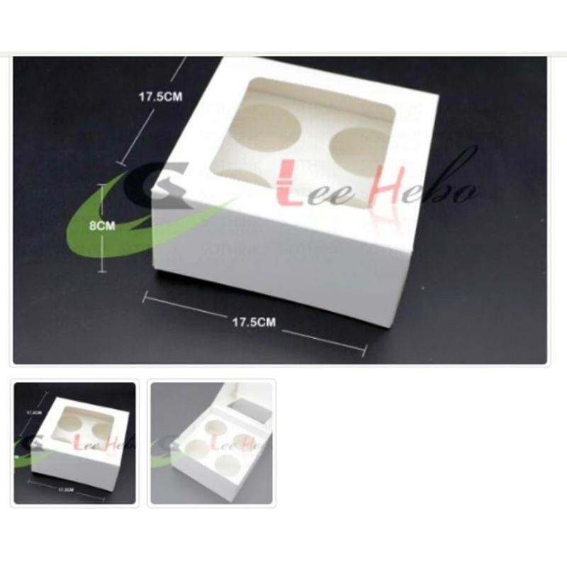 GENERICO - Caja Para Cupcake *4 Puestos – 6 Pcs