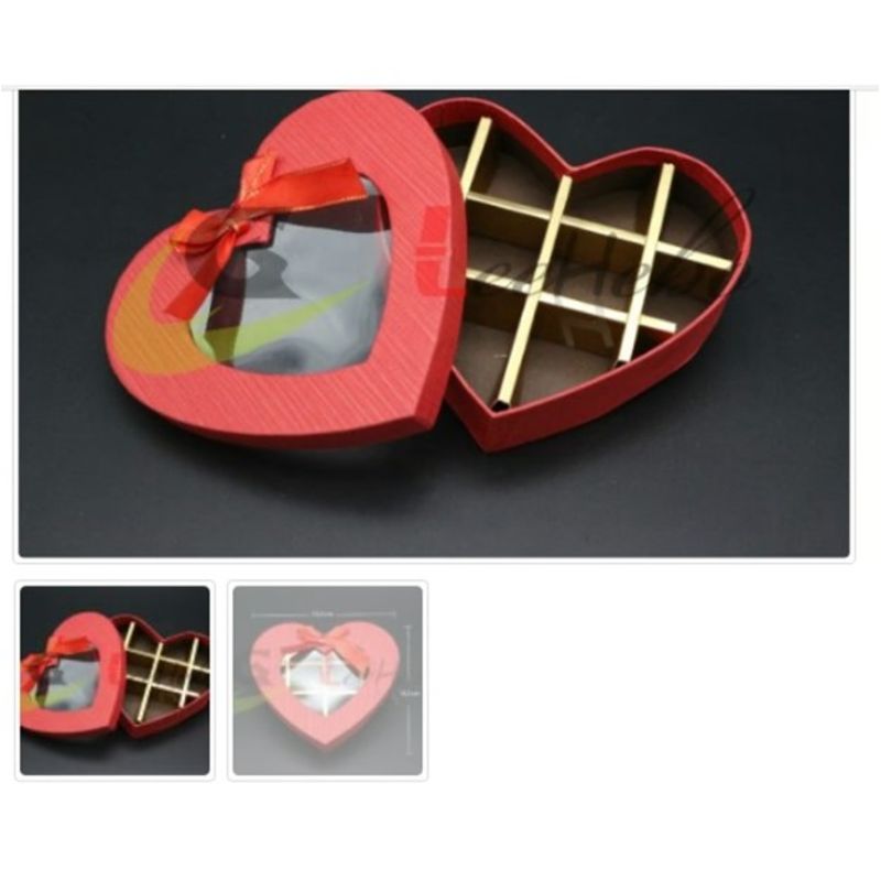 GENERICO - Caja Para Chocolate 10 Puestos Forma Corazon Reposteria