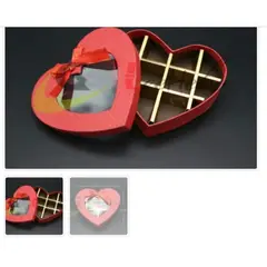 GENERICO - Caja Para Chocolate 10 Puestos Forma Corazon Reposteria