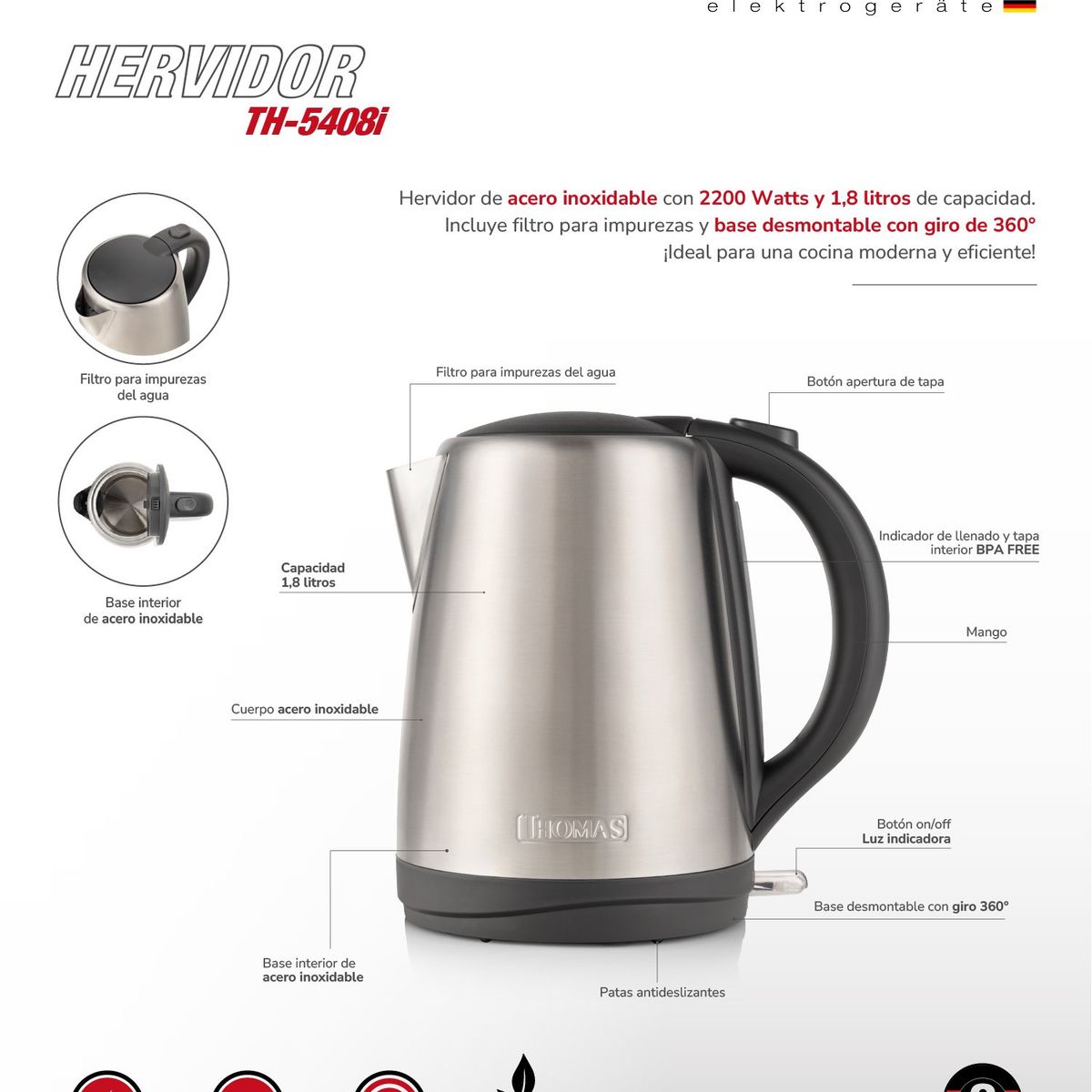 THOMAS - HERVIDOR THOMAS TH-5408i