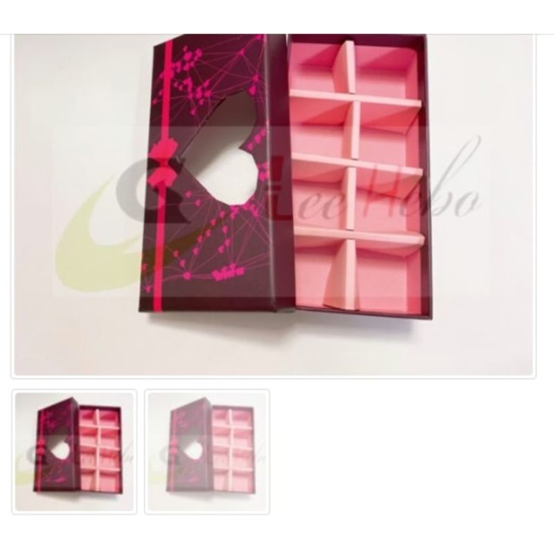 GENERICO - Caja Para Chocolate 8 Puestos Color Vino