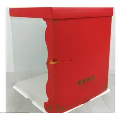 GENERICO - Caja P/Torta Trans C/Rojo 34cm 5 Unidades