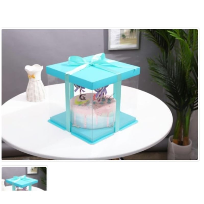 GENERICO - Caja PTorta Trans CCeleste 30cm Sin Lazo