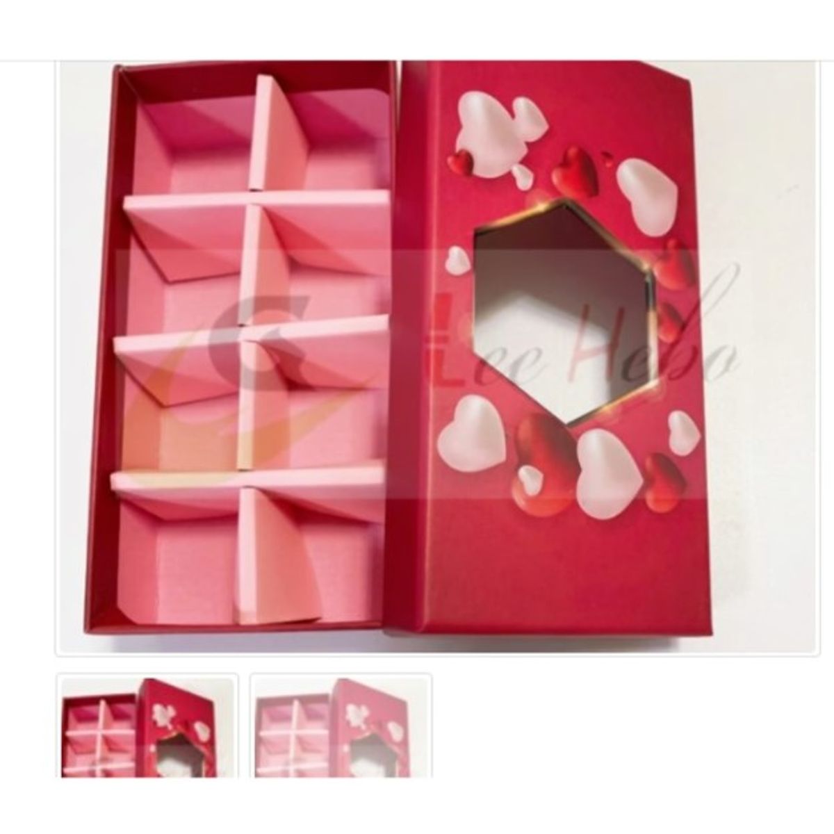 GENERICO - Caja Para Chocolate 8 Divisiones Rojo