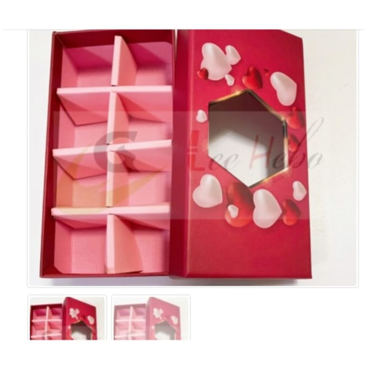 GENERICO - Caja Para Chocolate 8 Divisiones Rojo