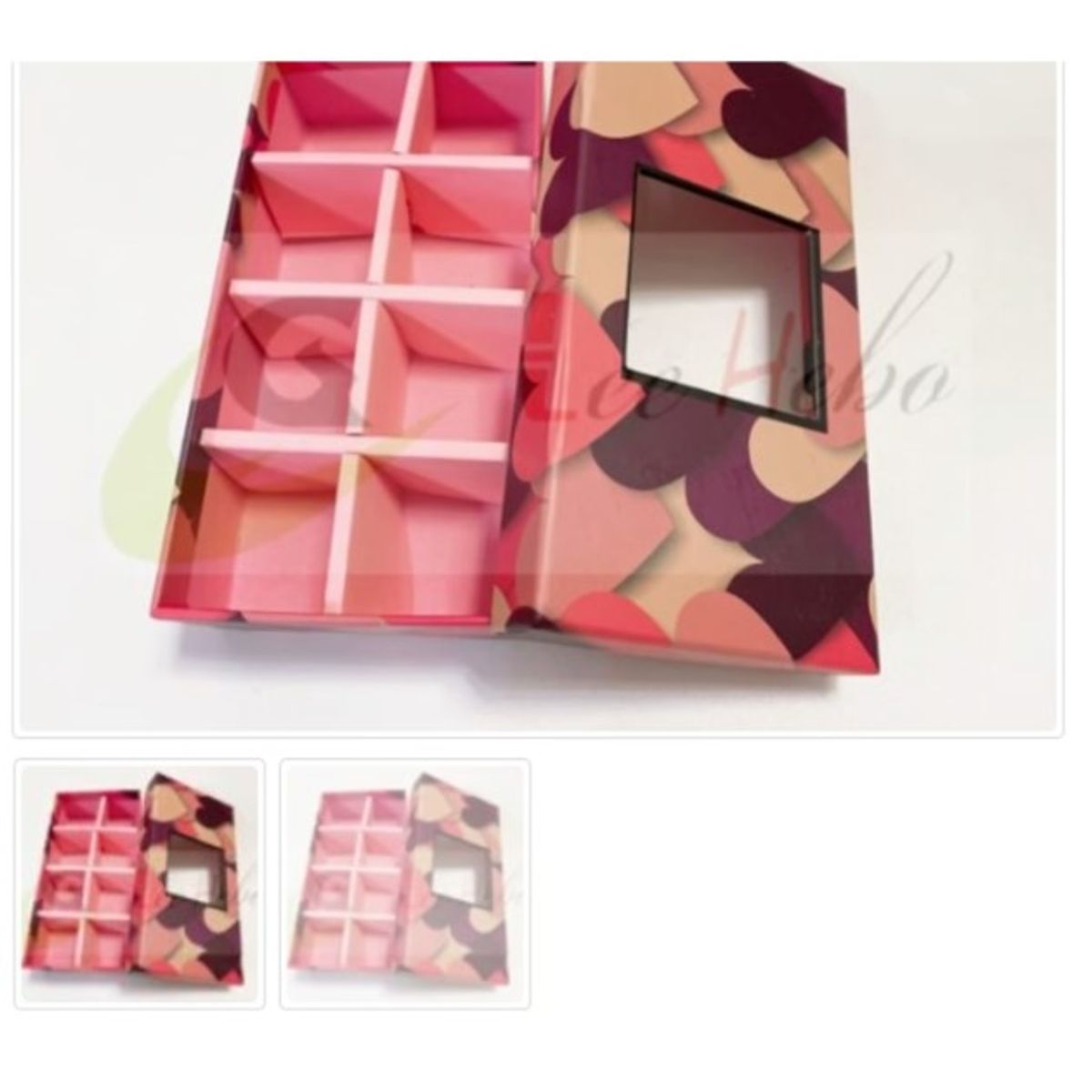 GENERICO - Caja Para Chocolate 8 Puestos Rosa