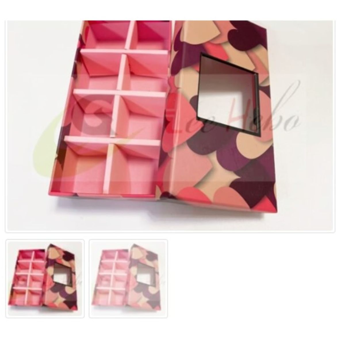 GENERICO - Caja Para Chocolate 8 Puestos Rosa