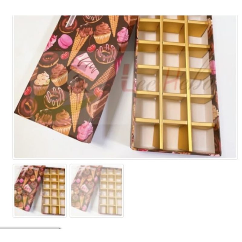 GENERICO - Caja Para Chocolate 18 Puestos Cuadrada