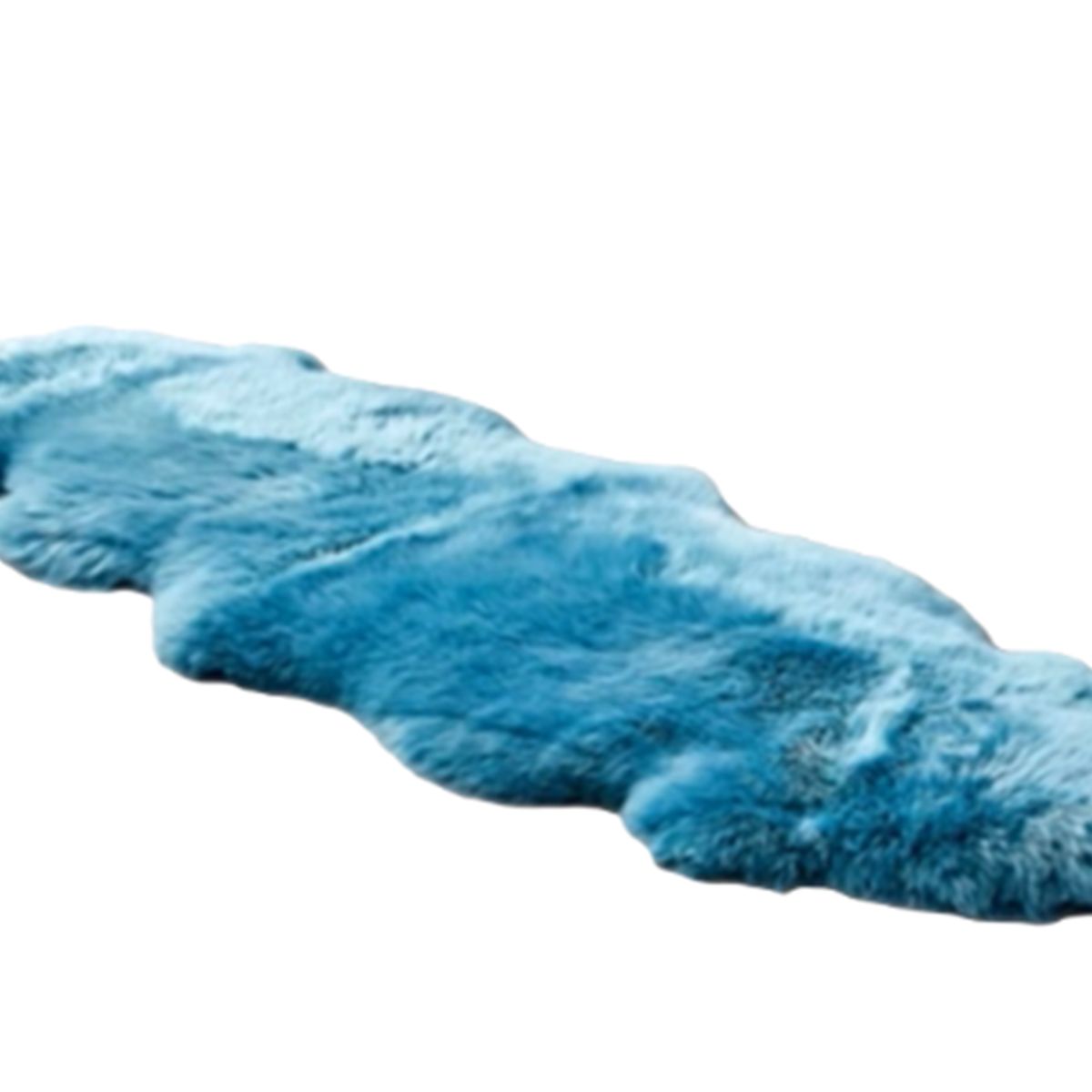 ANGELES DEL HOGAR - Alfombra Piel de Oveja 140x60cm Celeste