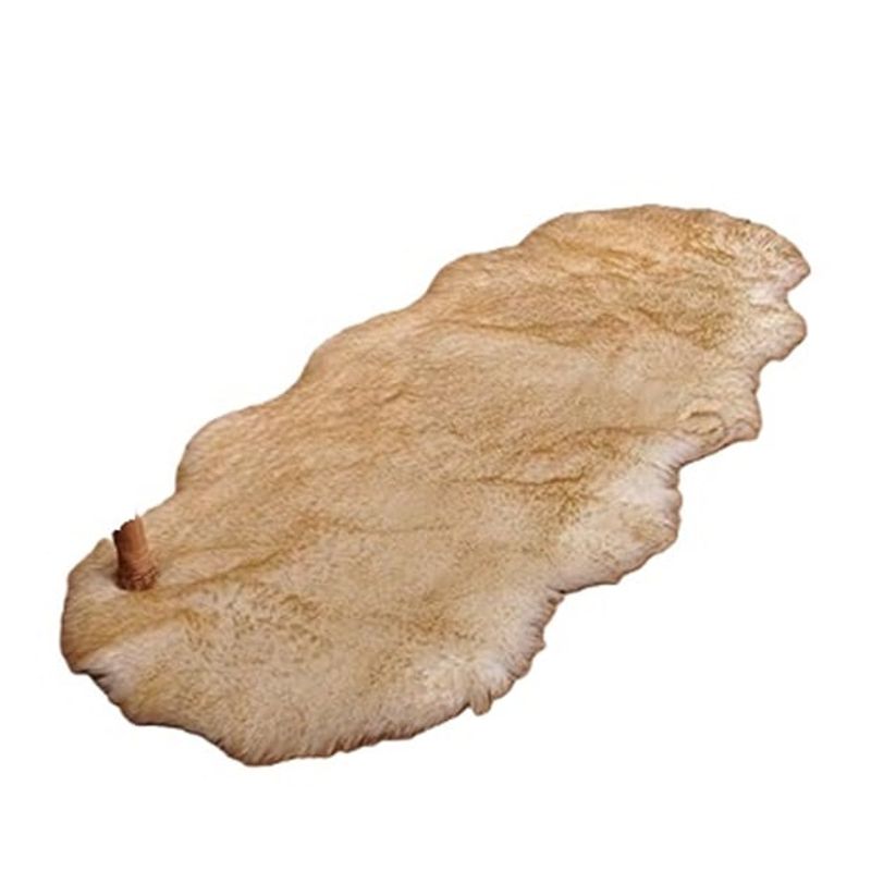 ANGELES DEL HOGAR - Alfombra Piel de Oveja 180x60cm Beige Jaspeado