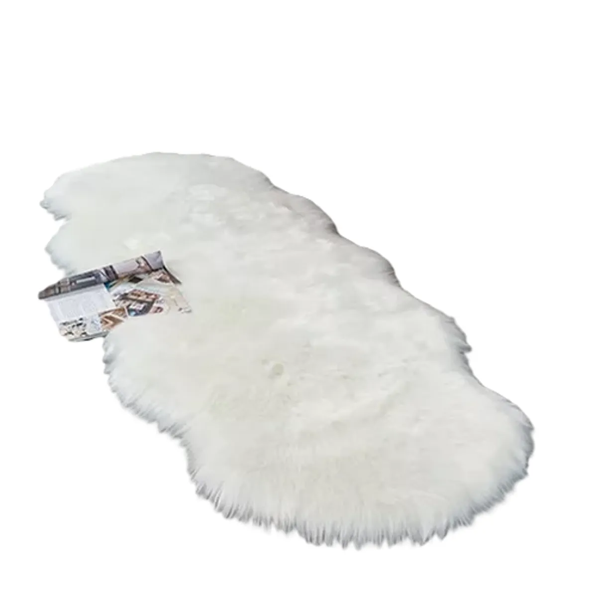 ANGELES DEL HOGAR - Alfombra Piel de Oveja 180x60cm Blanco