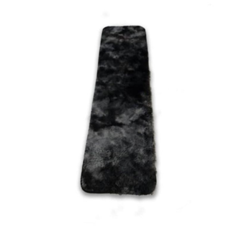 ANGELES DEL HOGAR - Alfombra Peluda Pasillera 200x55cm Negra
