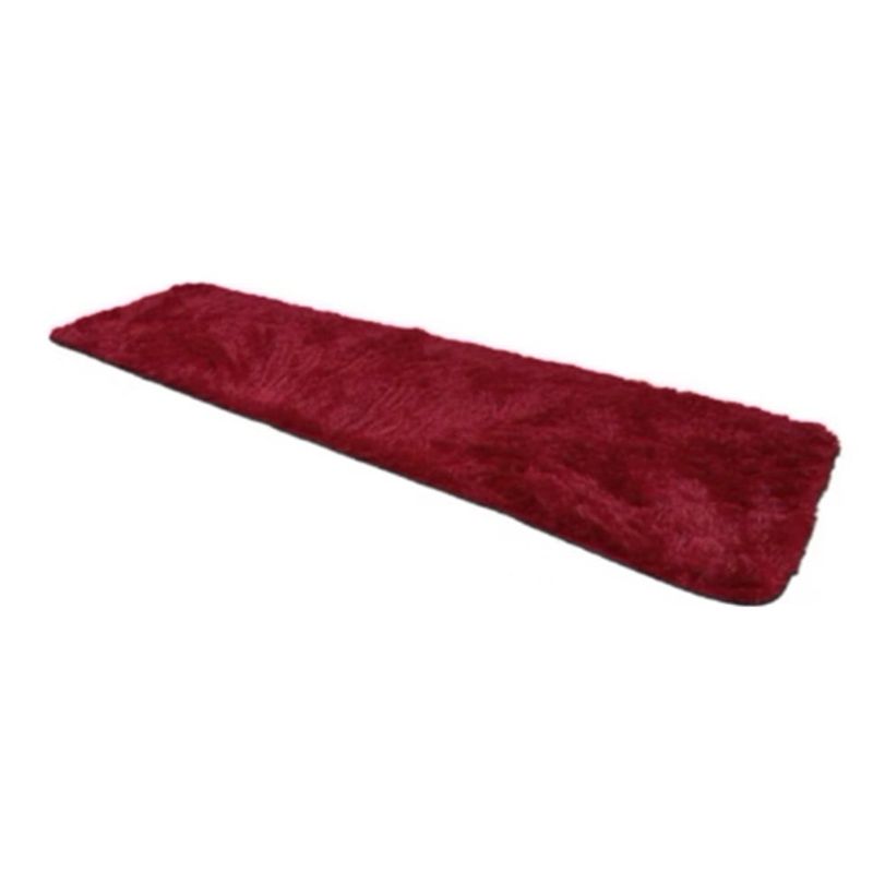 ANGELES DEL HOGAR - Alfombra Peluda Pasillera 200x55cm Burdeo
