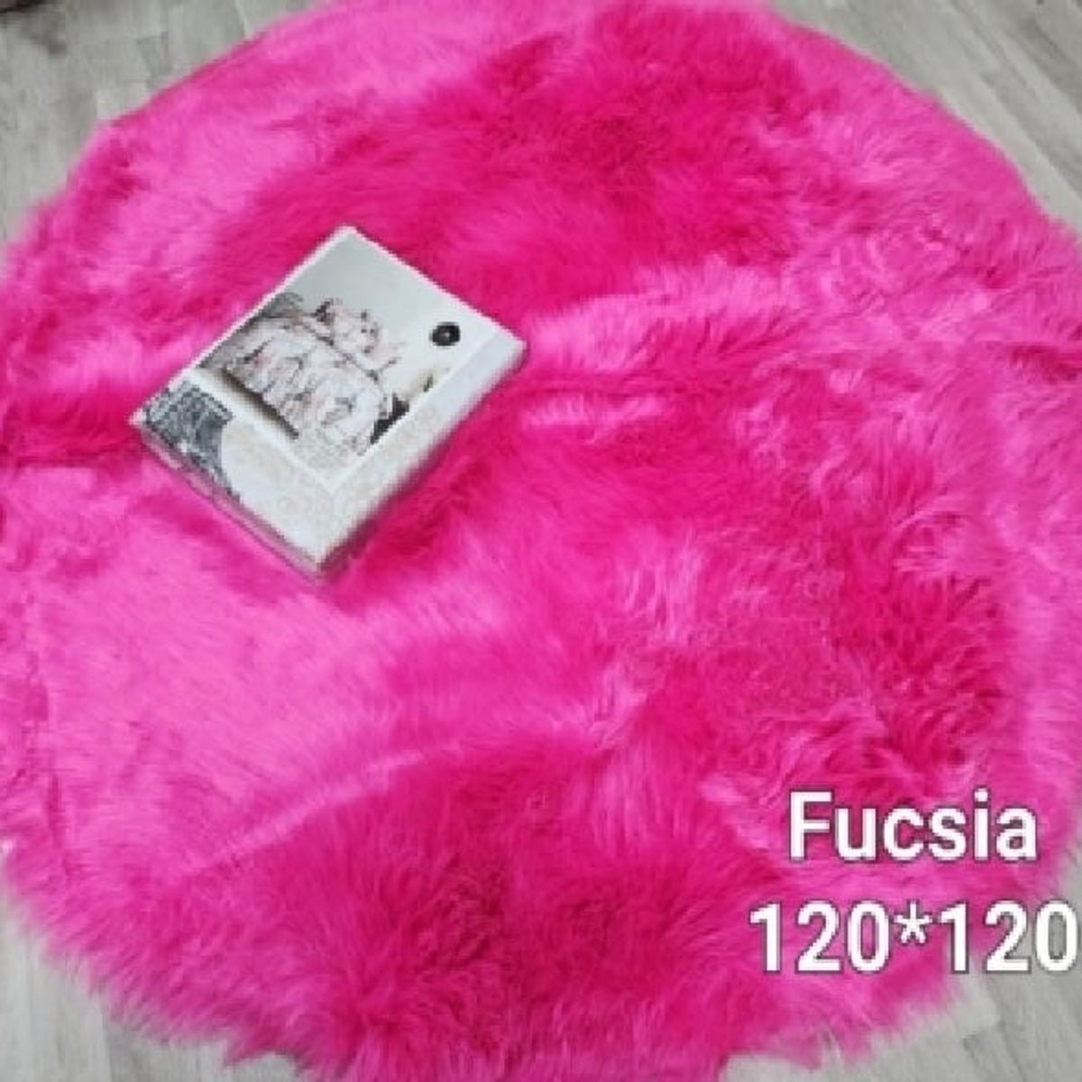 ANGELES DEL HOGAR - Alfombra Redonda Piel de Oveja Sintetica Suave 120cm Fucsia