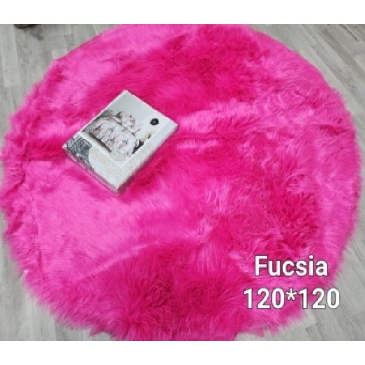 ANGELES DEL HOGAR - Alfombra Redonda Piel de Oveja Sintetica Suave 120cm Fucsia