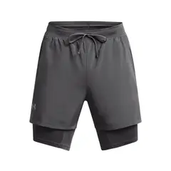 UNDER ARMOUR - Shorts Launch 2 en 1 de 5" hombre Gris