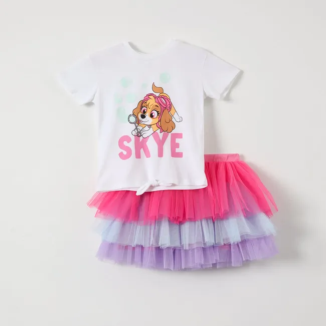 PAW PATROL - Conjunto Niña Tul Blanco Paw Patrol