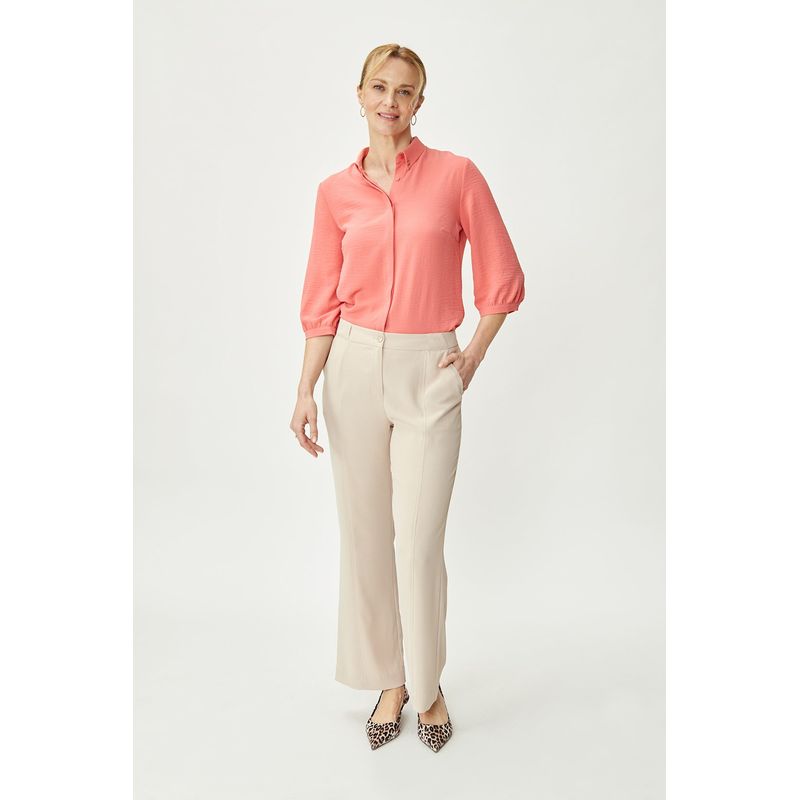 MA GRIFFE - Blusa Manga Larga Coral Mujer Magriffe
