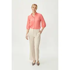 MA GRIFFE - Blusa Manga Larga Coral Mujer Magriffe