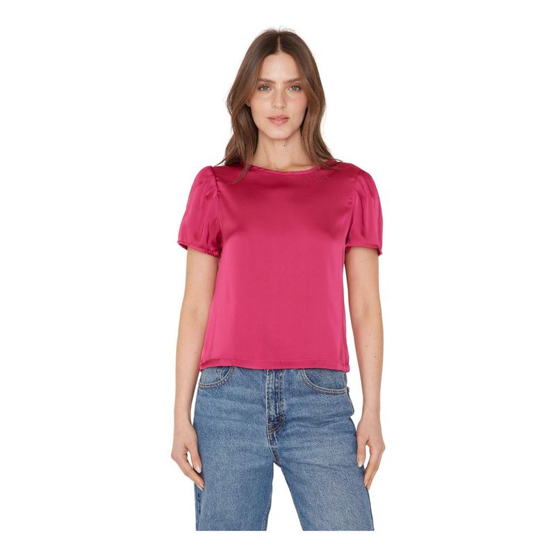 JACINTA TIENDA - Blusa Olivia satin fucsia Jacinta Tienda