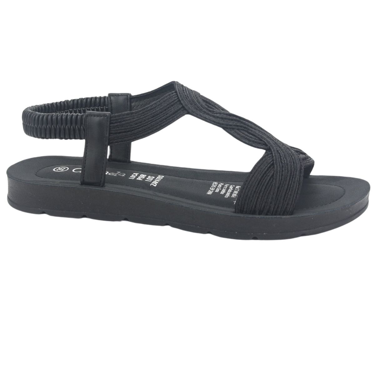 CHALADA - Sandalia Mujer Negro Plano Chalada Quina-2