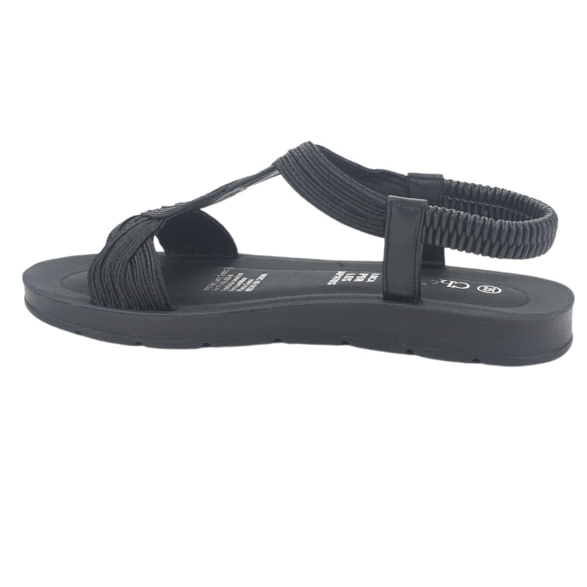 CHALADA - Sandalia Mujer Negro Plano Chalada Quina-2