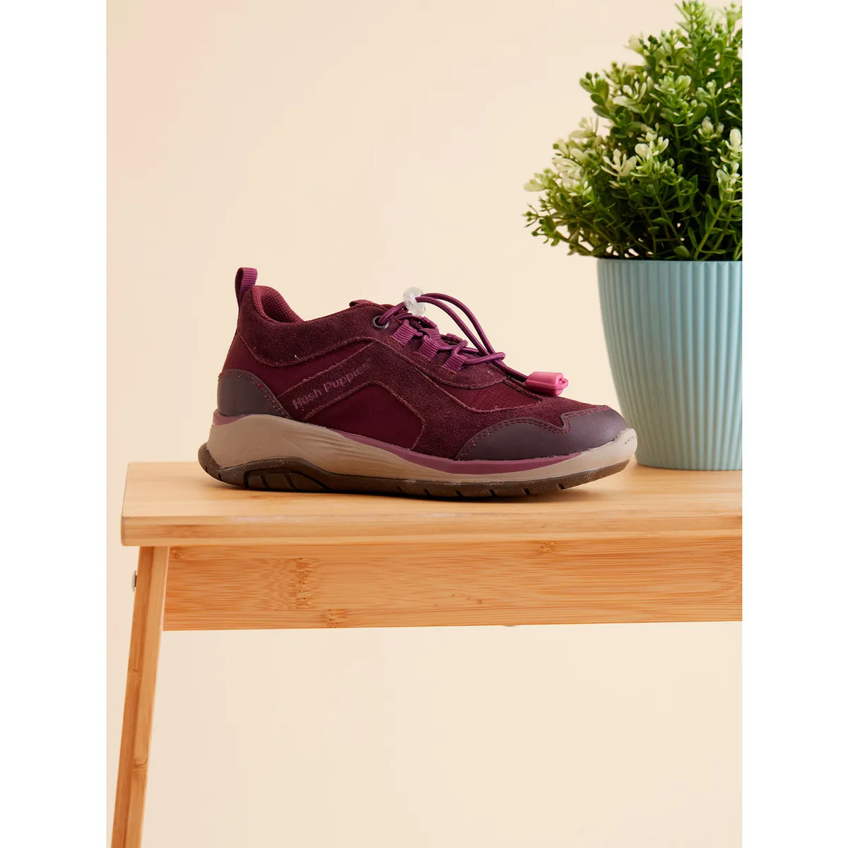 HUSH PUPPIES - Zapatilla Cuero Morado Niña Fastland [30-35] HUSH PUPPIES