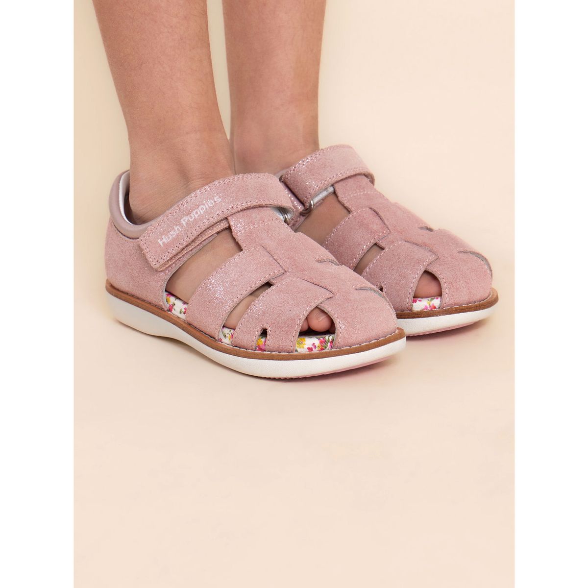 HUSH PUPPIES - Sandalia Cuero Rosado Niña Abaco (26-29) HUSH PUPPIES