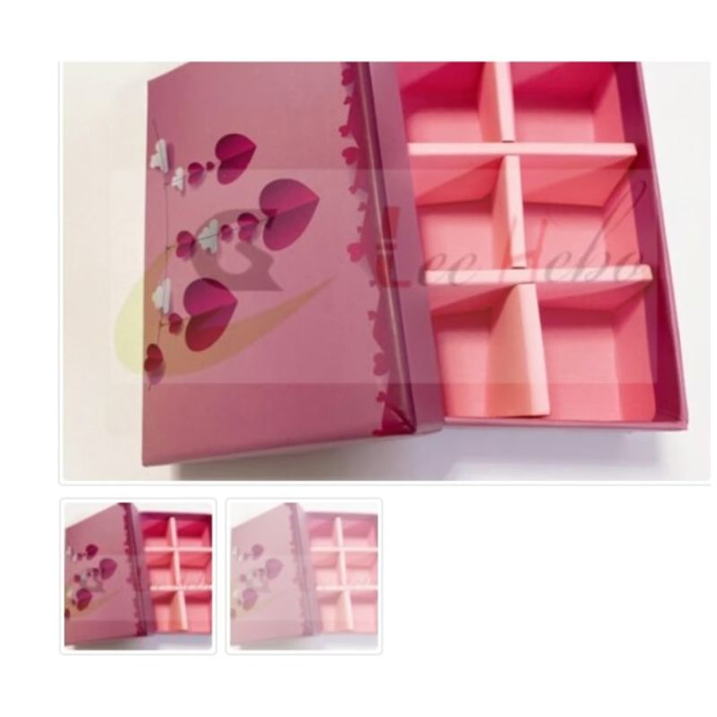 GENERICO - Caja Para Chocolate 6 Puestos Rosa
