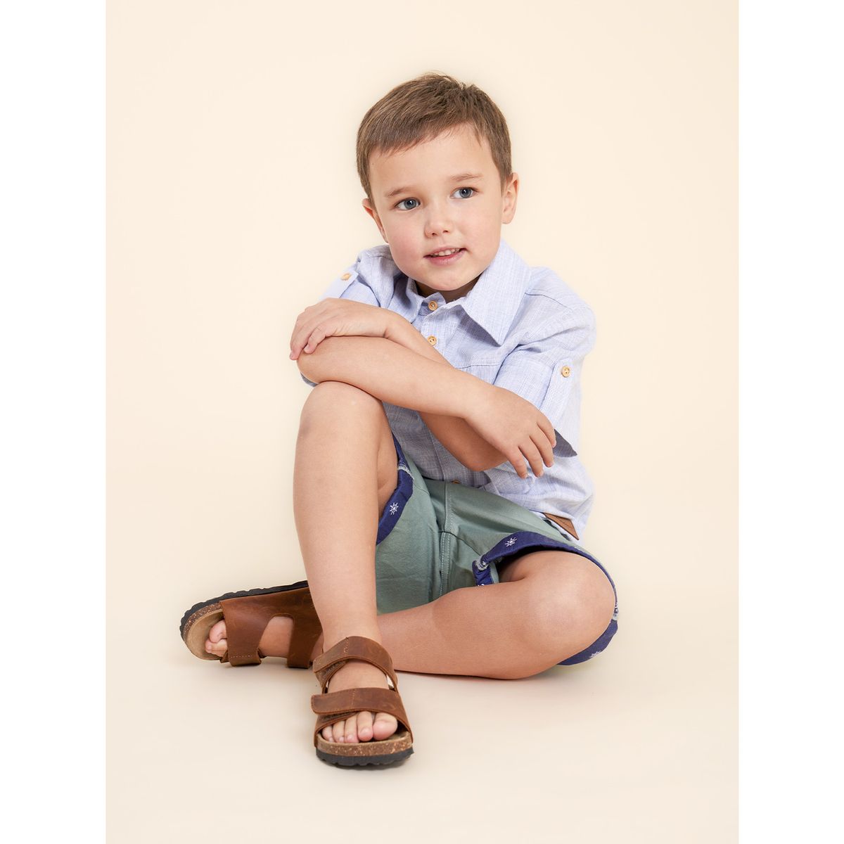 HUSH PUPPIES - Sandalia Cuero Café Niño Caleb (28-34) HUSH PUPPIES