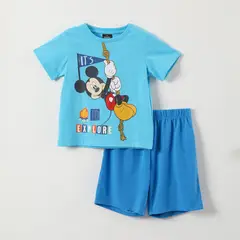 DISNEY - Pijama Corto Niño Mickey Celeste