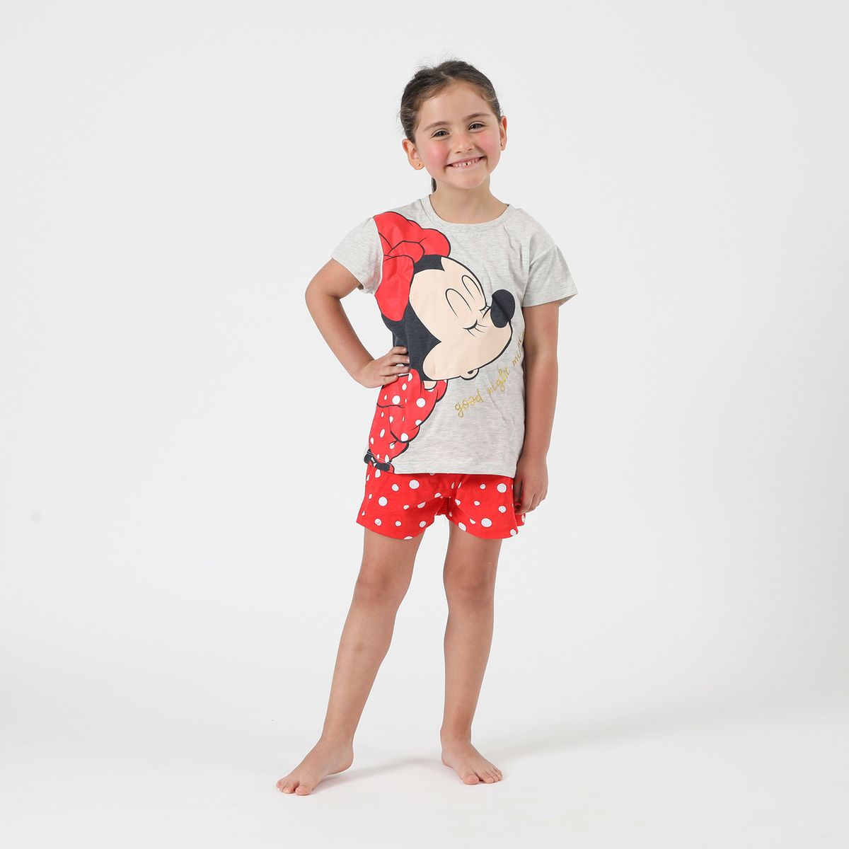 DISNEY - Pijama Corto Niña Minnie Blanco Disney